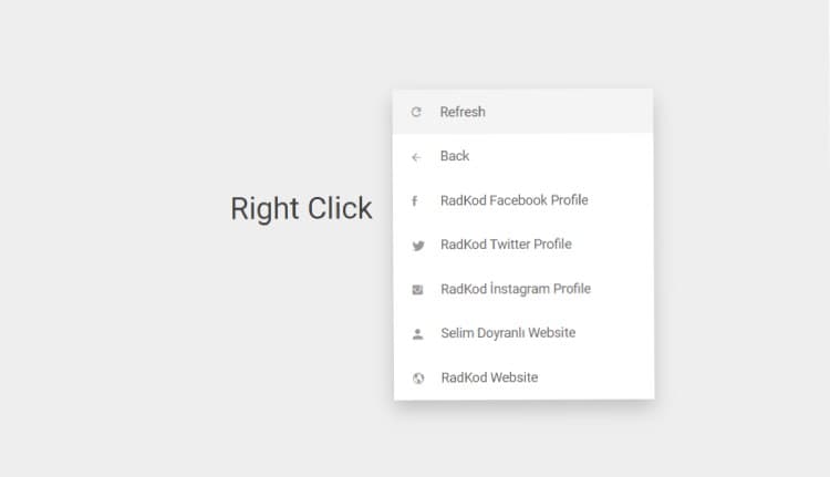 Adding a Right-click context menu to a webpage