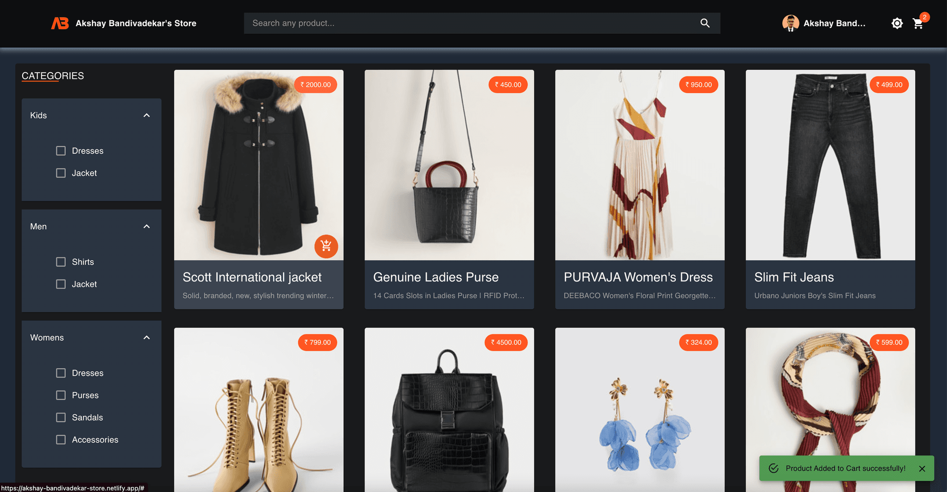 Add product to Cart