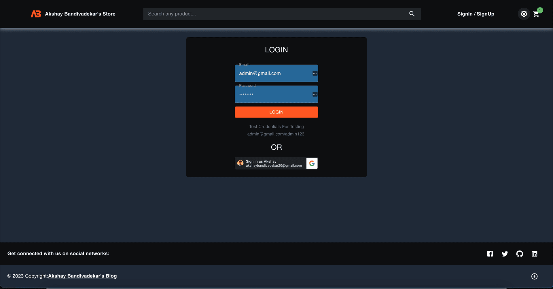 Login Page