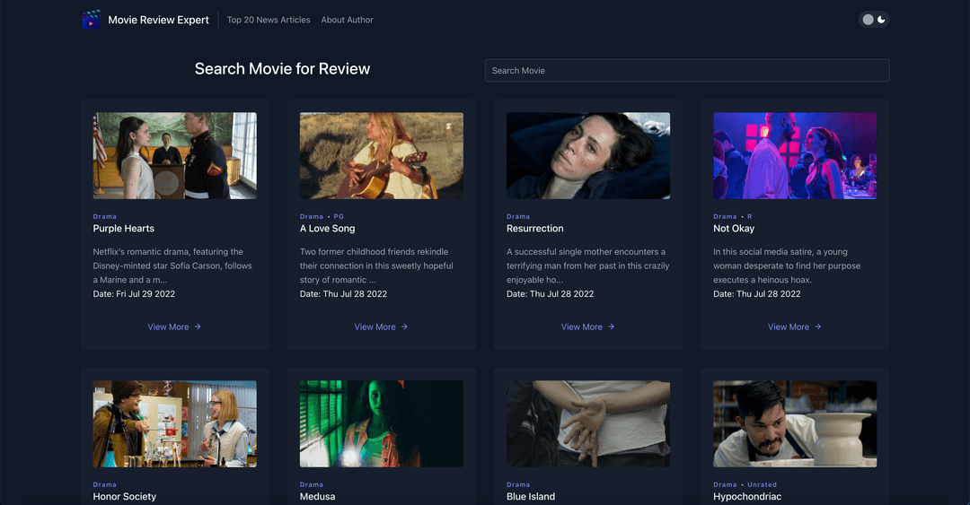 Movie Review Expert with React JS PWA